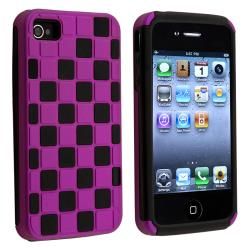 BasAcc Dark Purple/ Black Checker Hybrid Case for Apple iPhone 4/ 4S BasAcc Cases & Holders