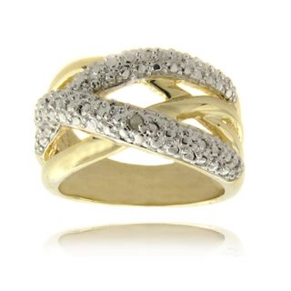 Finesque 14k Gold Overlay Diamond Accent Crossover Ring Finesque Diamond Rings