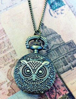 cute owl cover pocket watch by sugar + style