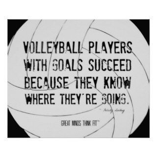 Motivational Volleyball Print 006 Black and White