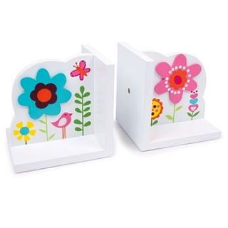 wooden flower girls bookends by sleepyheads