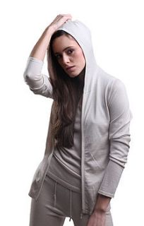 silk cashmere hooded top by jm cashmere