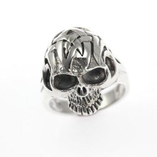 Heavy  Sterling Silver 925 Gothic Celtic Trinity Skull Biker Ring for Men's (10) Jewelry