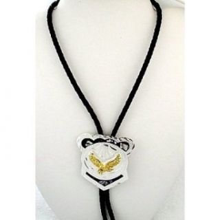 German Silver & Abalone Eagle Bolo Tie at  Mens Clothing store
