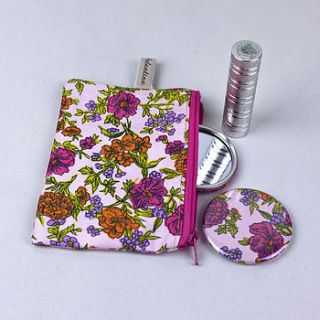 make up purse and mirror set by poppy valentine