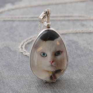 tear drop vintage sterling silver locket necklace by otis jaxon silver and gold jewellery