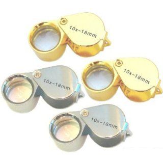 (4)10X Silver/Gold Loupe Coin Inspection Precious Metal Tool 