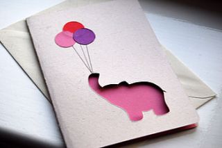 elephant birthday personalised hand cut card by ruby wren designs