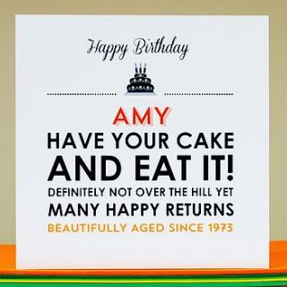 personalised 'aged since' birthday card by come for a dream