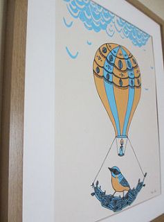 'hot air balloon' screen print by boodle