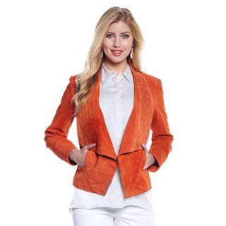 G by Giuliana Rancic Draped Front Suede Jacket