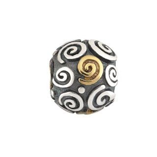 Sterling Silver and Gold Plated Spiral Bead Made in Ireland Jewelry