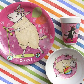 sophie sheep dining set with mini storybook by cou cou