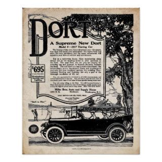 Vintage Automobile Sign   Dort Motor Car 1916 Print