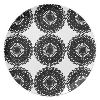 Black Lace Pattern Design. Custom Plates