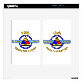 10TH ARMORED DIVISION"TERRIFY & DESTROY"BLUE KINDLE FIRE SKINS