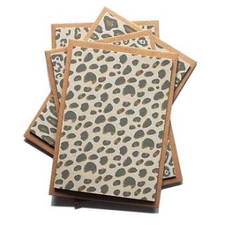 set of four luxe leopard print notelets by alfies studio