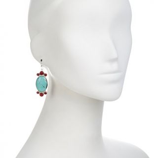 Jay King Turquoise and Coral Sterling Silver Earrings
