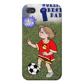 Daughters Soccer Practice Worlds Best Dad #1 Coach iPhone 4 Cases