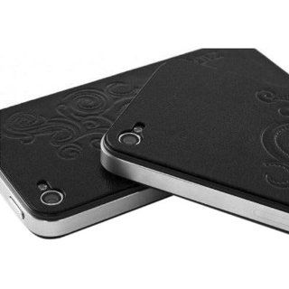 For Apple AT&T Verizon Apple iPhone 4 4S Black Swirls OEM ZAGG Protective Leather Skin Cell Phones & Accessories