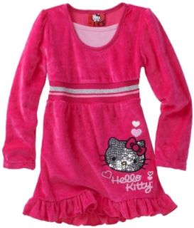 Hello Kitty Girls 2 6X Velour Dress with Mini Sequins, Fuschia Purple, 2T Clothing