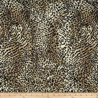 Designer Rayon Challis Cheetah Beige/Black Fabric