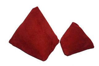 suede pyramid doorstop red by little black duck