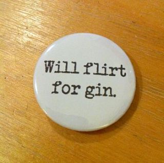 'will flirt for gin' tote bag by mardy mabel