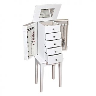 Mele & Co. Vanna Wooden Jewelry Armoire in White