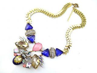 statement multi coloured necklace by sugar + style