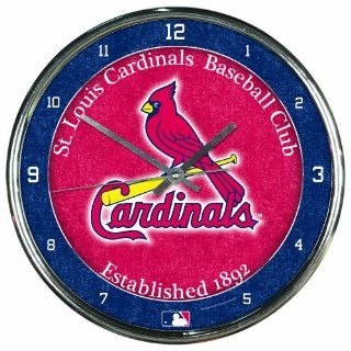 MLB St. Louis Cardinals Chrome Clock  Sports Fan Alarm Clocks  Sports & Outdoors