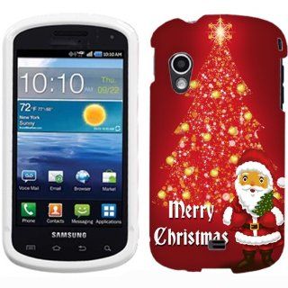 Samsung Stratosphere Merry Christmas Christmas Tree on Red Phone Case Cover Cell Phones & Accessories