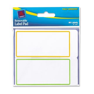 Avery Removable Label Pad, 2 X 4, Assorted, 80/pack (ave22024)