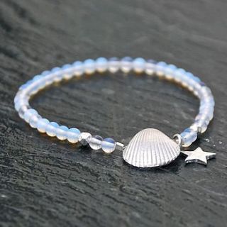 handmade scallop shell and moonstone bracelet by penelopetom direct ltd