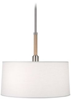 Robert Abbey 2416 Adaire   Three Light Pendant, White Washed Oak with Satin Nickel Accent Finish with Oyster Linen Shade   Ceiling Pendant Fixtures  