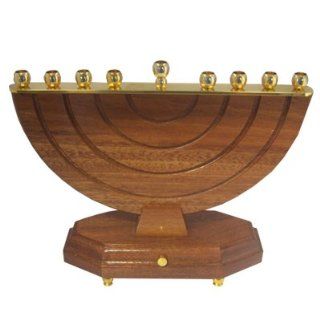 Shop Hanukkah Menorah. Made of Wood. Gold Plated Candle Holders. Plays Music. Made in Israel. Size 10" X 7.5". Great Gift For; Shabbat Chanoka Rabbi Temple Wedding Housewarming Bar Mitzvah Bat Mitzva and Jewish Homes. at the  Home Dcor Store. F