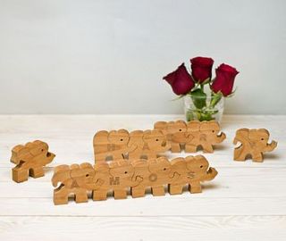 personalised elephant puzzle by wooden toy gallery