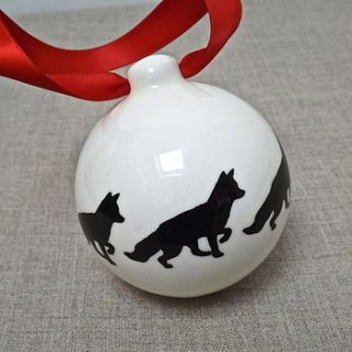 handmade fox christmas bauble by aiga & ginta