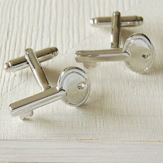 silver key cufflinks by highland angel