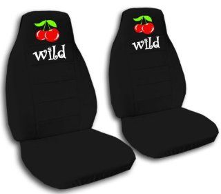 2 black "Wild Cherry" car seat covers for a 2008 Chevy Cobalt. Airbag friendly Automotive
