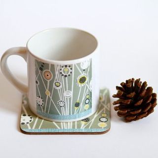 sage meadow cup and coaster gift set by a pair of blue eyes