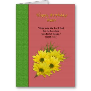 Birthday, Aunt, Yellow Daisies, Religious Greeting Card