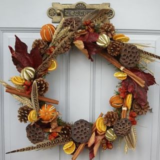 rustic, country christmas wreath by the artisan dried flower company