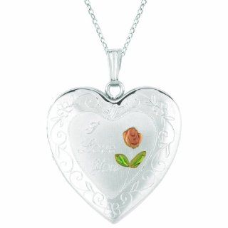 Sterling silver Heart Shaped Locket w/ rose (4 image frames) Necklace Jewelry
