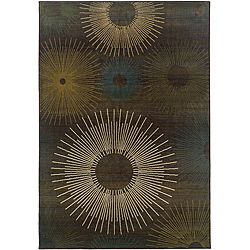 Sydney Brown/ Blue Contemporary Area Rug (7'10 x 11') Style Haven 7x9   10x14 Rugs