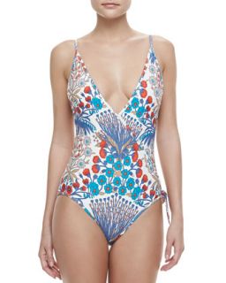 Womens Maddy Deep V Floral Print Maillot   MARC by Marc Jacobs
