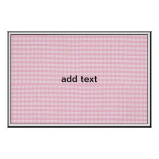 Pink Checkerboard Fabric Background Template Print