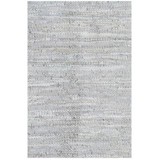 Hand Woven Silver Leather Flatweave Rug (8x11)