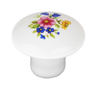 Gliderite 1.375 inch Decorative White Ceramic Floral Cabinet Furniture Knobs (pack Of 10)