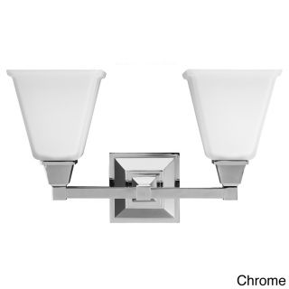 Denhelm 2 light Etched Glass White Shade Wall Vanity